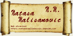 Nataša Mališanović vizit kartica